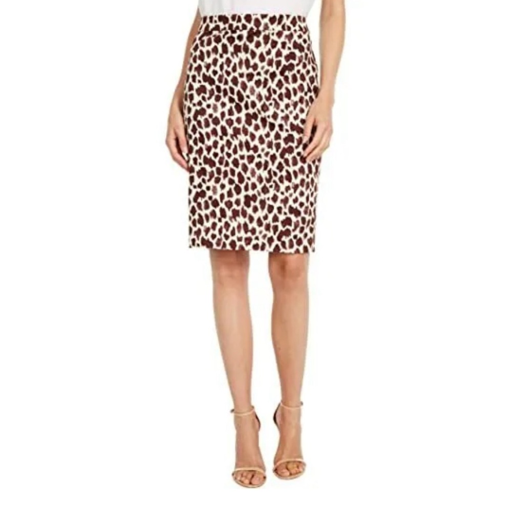 J Crew No 2 Pencil Skirt, Giraffe Print, NWOT, Size 00